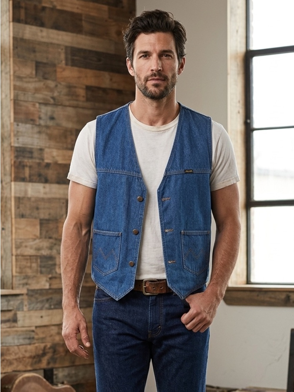 Maverick Vest 70’s Deadstock Retro Denim Men Size XL Made in USA Vintage